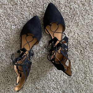 ✨lace up zipper back flats ✨